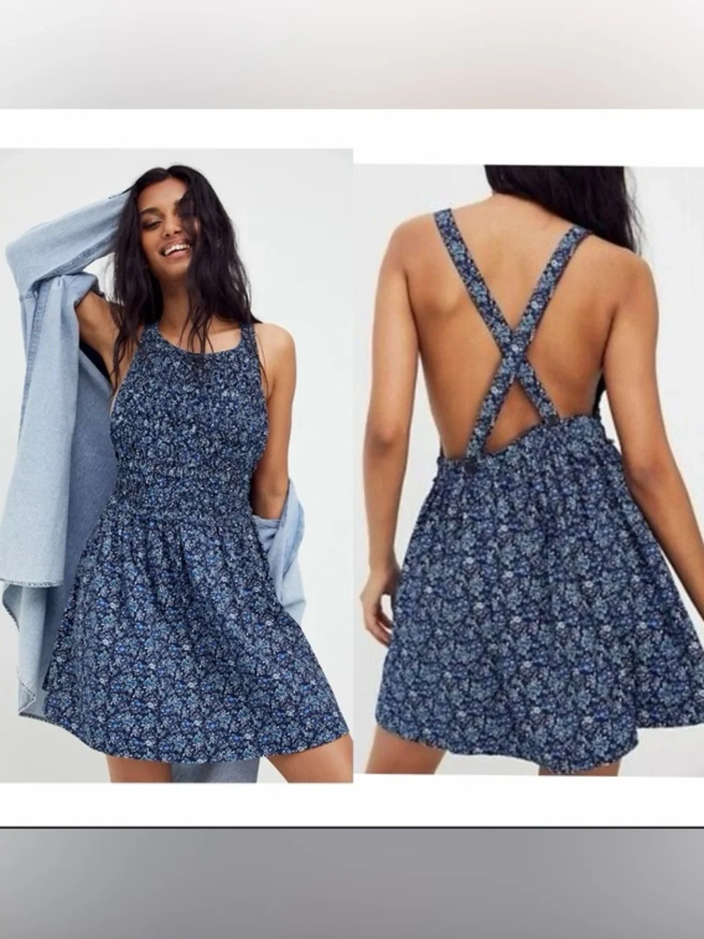Free People Petunia Smocked Mini Dress Size XS
